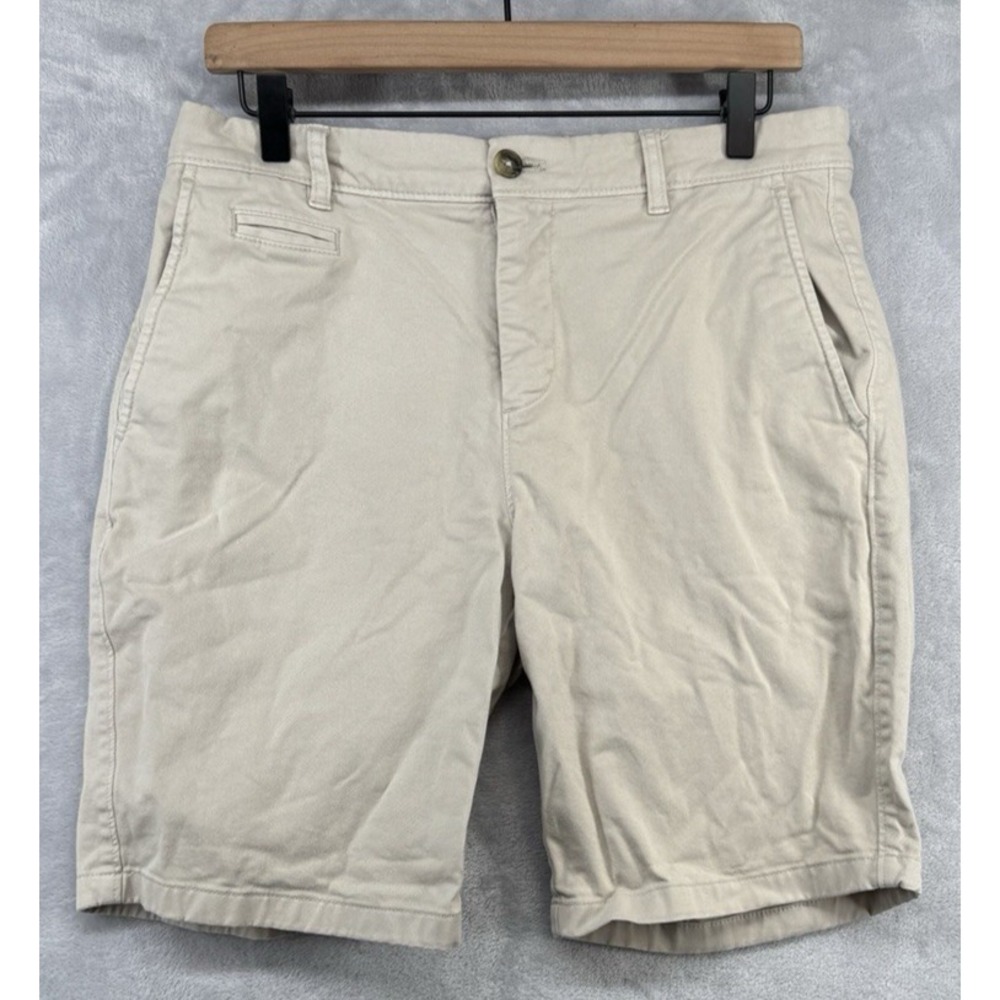 Johnnie-O Neal Stretch Chino Shorts Khaki Stone Golf Casual 9" Men's Size 32
